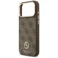 Калъф за iPhone 17 Pro Max - Hardcase 4G Strass Logo MagSafe (GUHMP18XP4GRMDEW) - Guess - Кафяв