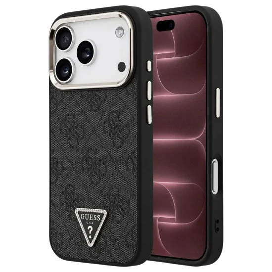 Калъф за iPhone 17 Pro Max - Hardcase 4G Triangle Logo MagSafe (GUHMP18XP4GTDGMK) - Guess - Черен