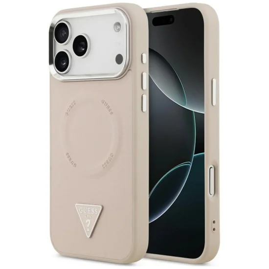 Калъф за iPhone 17 Pro Max - Hardcase Triangle Logo MagSafe (GUHMP18XPSDTSCMP) - Guess - Розов