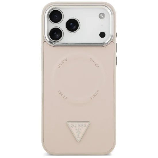 Калъф за iPhone 17 Pro Max - Hardcase Triangle Logo MagSafe (GUHMP18XPSDTSCMP) - Guess - Розов