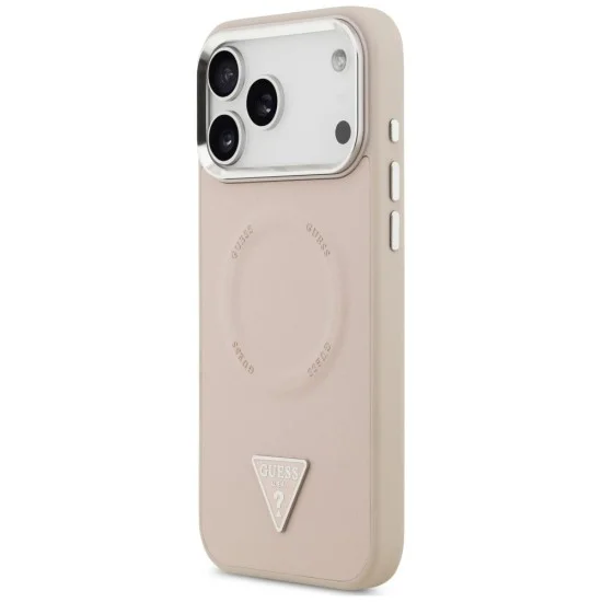 Калъф за iPhone 17 Pro Max - Hardcase Triangle Logo MagSafe (GUHMP18XPSDTSCMP) - Guess - Розов