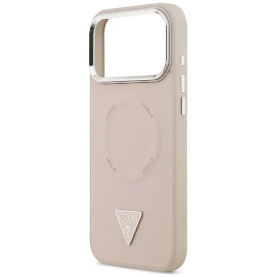 Калъф за iPhone 17 Pro Max - Hardcase Triangle Logo MagSafe (GUHMP18XPSDTSCMP) - Guess - Розов