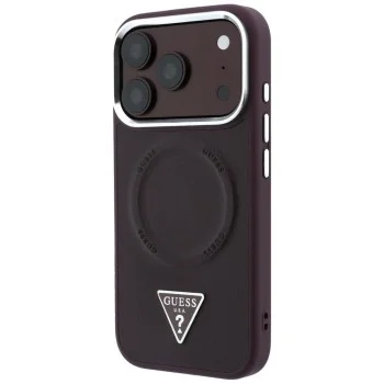 Калъф за iPhone 17 Pro Max - Hardcase Triangle Logo MagSafe (GUHMP18XPSDTSCMU) - Guess - Бордо