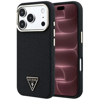 Калъф за телефон за iPhone 18 Pro Max / iPhone 17 Pro Max Kevlar Triangle Logo MagSafe (GUHMP18X6PWKSGTK) - Guess - Черен