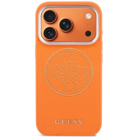 Калъф за iPhone 17 Pro Max - Leather Perforated 4G MagSafe (GUHMP18X5PG4SRGO) - Guess - Оранжев