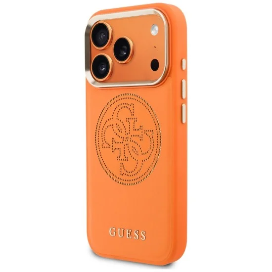Калъф за iPhone 17 Pro Max - Leather Perforated 4G MagSafe (GUHMP18X5PG4SRGO) - Guess - Оранжев