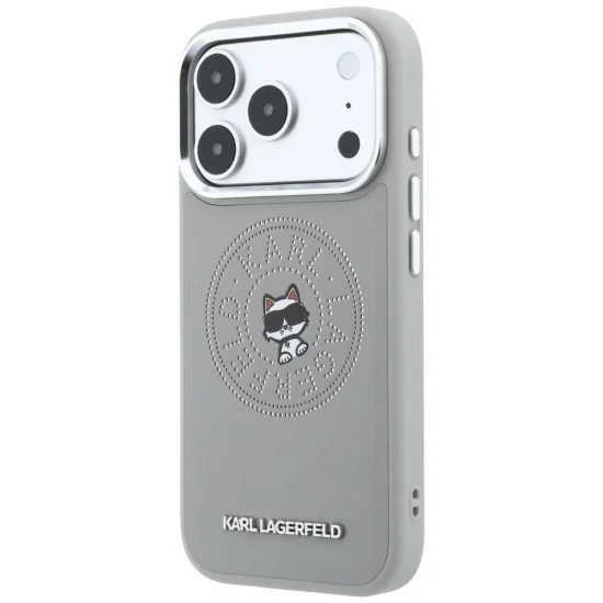 Калъф за iPhone 17 Pro Max - Leather Point and C Sketch MagSafe (KLHMP18X6PCCPRG) - Karl Lagerfeld - Сив