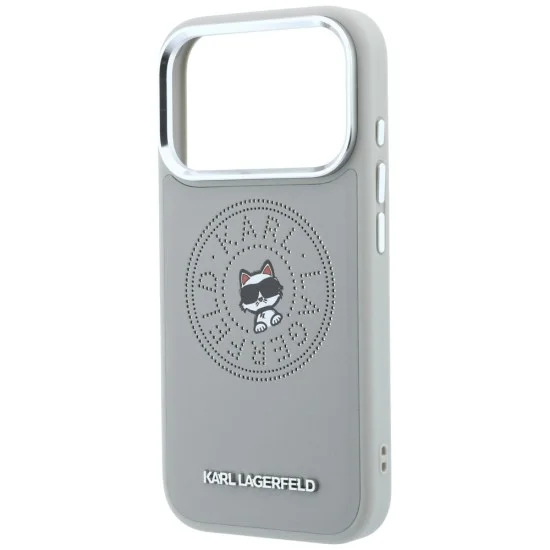 Калъф за iPhone 17 Pro Max - Leather Point and C Sketch MagSafe (KLHMP18X6PCCPRG) - Karl Lagerfeld - Сив