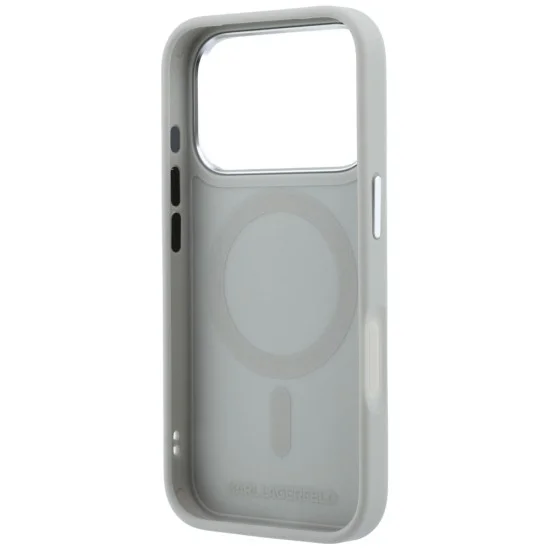 Калъф за iPhone 17 Pro Max - Leather Point and C Sketch MagSafe (KLHMP18X6PCCPRG) - Karl Lagerfeld - Сив