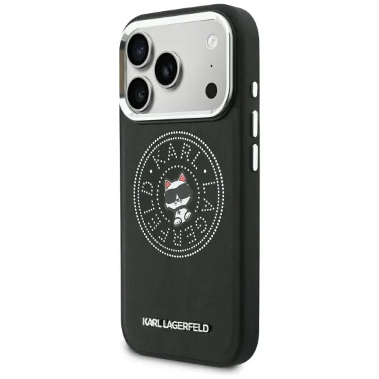 Калъф за iPhone 17 Pro Max - Leather Point and C Sketch MagSafe (KLHMP18X6PCCPRK) - Karl Lagerfeld - Черен