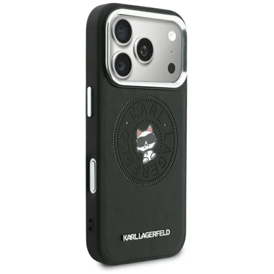 Калъф за iPhone 17 Pro Max - Leather Point and C Sketch MagSafe (KLHMP18X6PCCPRK) - Karl Lagerfeld - Черен
