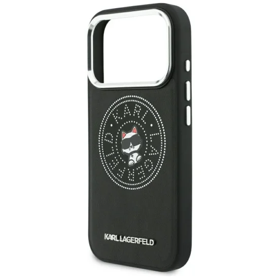 Калъф за iPhone 17 Pro Max - Leather Point and C Sketch MagSafe (KLHMP18X6PCCPRK) - Karl Lagerfeld - Черен