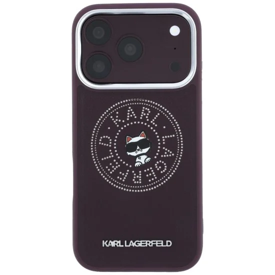 Калъф за iPhone 17 Pro Max - Leather Point and C Sketch MagSafe (KLHMP18X6PCCPRR) - Karl Lagerfeld - Бордо