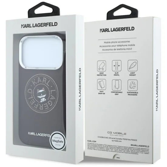 Калъф за iPhone 17 Pro Max - Leather Point and C Sketch MagSafe (KLHMP18X6PCCPRR) - Karl Lagerfeld - Бордо