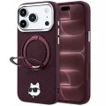 Калъф за iPhone 17 Pro Max - Leather Ring Stand 360 C Pin MagSafe (KLHMP18XPSRSCHHR) - Karl Lagerfeld - Бордо