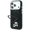 Калъф за iPhone 17 Pro Max - Leather Ring Stand 360 KC Pin MagSafe (KLHMP18XPSRSKCHK) - Karl Lagerfeld - Черен