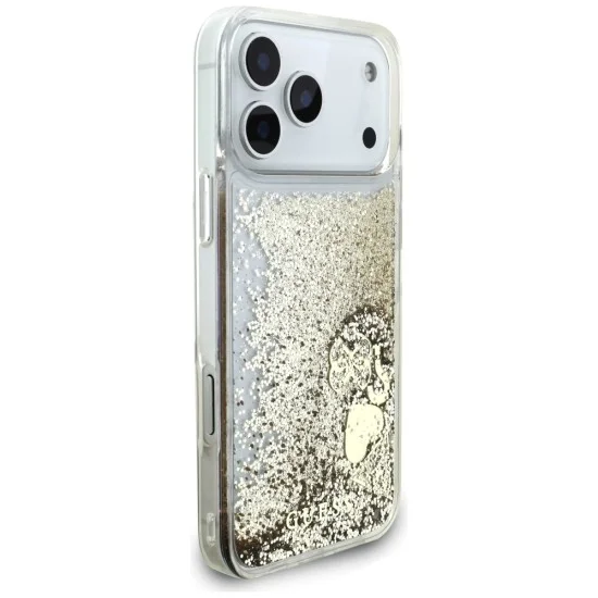 Калъф за iPhone 17 Pro Max - Liquid Glitter Charms (GUHCP18XGLHFLGO) - Guess - Златист