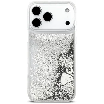 Калъф за телефон за iPhone 18 Pro Max / iPhone 17 Pro Max Liquid Glitter Charms (GUHCP18XGLHFLSI) - Guess - Сребрист