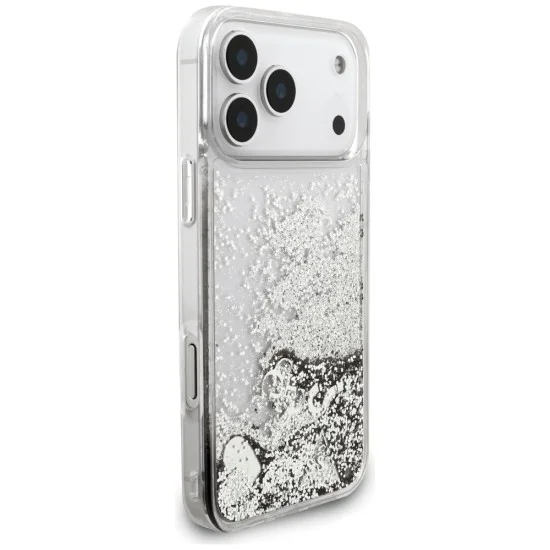Калъф за iPhone 17 Pro Max - Liquid Glitter Charms (GUHCP18XGLHFLSI) - Guess - Сребрист