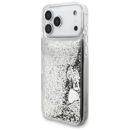 Калъф за iPhone 17 Pro Max - Liquid Glitter Charms (GUHCP18XGLHFLSI) - Guess - Сребрист