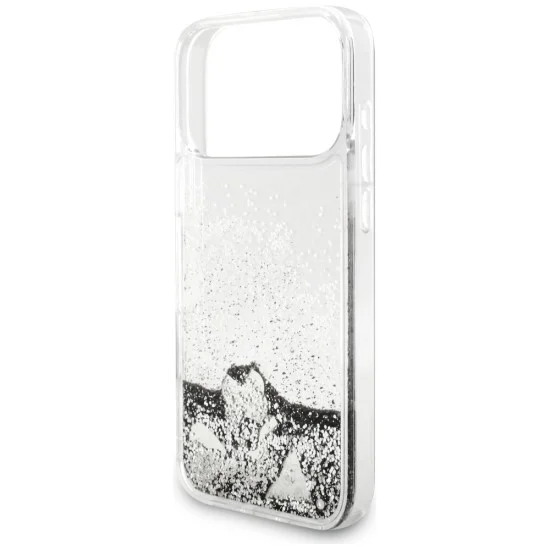 Калъф за iPhone 17 Pro Max - Liquid Glitter Charms (GUHCP18XGLHFLSI) - Guess - Сребрист