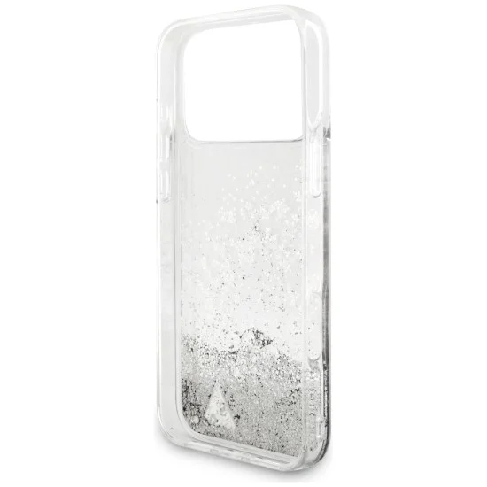 Калъф за iPhone 17 Pro Max - Liquid Glitter Charms (GUHCP18XGLHFLSI) - Guess - Сребрист