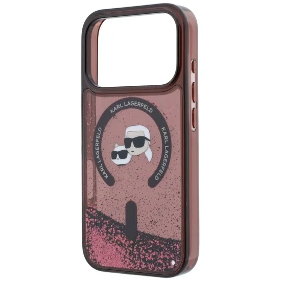 Калъф за iPhone 17 Pro Max - Liquid Glitter KC Heads MagSafe (KLHMP18XLGKCSGR) - Karl Lagerfeld - Бордо