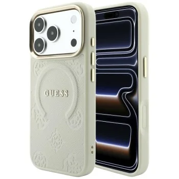 Калъф за телефон за iPhone 18 Pro Max / iPhone 17 Pro Max Peony Hot Stamp MagSafe (GUHMP18XPSAMSECE) - Guess - Бежов