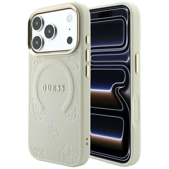 Калъф за iPhone 17 Pro Max - Peony Hot Stamp MagSafe (GUHMP18XPSAMSECE) - Guess - Бежов