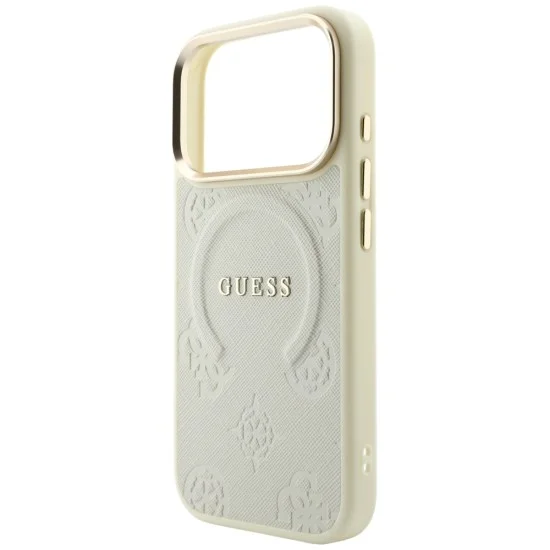Калъф за iPhone 17 Pro Max - Peony Hot Stamp MagSafe (GUHMP18XPSAMSECE) - Guess - Бежов