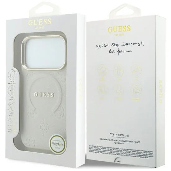 Калъф за iPhone 17 Pro Max - Peony Hot Stamp MagSafe (GUHMP18XPSAMSECE) - Guess - Бежов