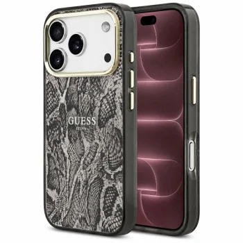 Калъф за iPhone 17 Pro Max - Python Pattern MagSafe (GUHMP18XHIMPYGK) - Guess - Черен