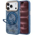 Калъф за iPhone 17 Pro Max - Ring Stand 360 4G Leather Classic Logo MagSafe (GUHMP18X6PS4RSCLB) - Guess - Син