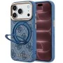 Калъф за телефон за iPhone 18 Pro Max / iPhone 17 Pro Max Ring Stand 360 4G Leather Classic Logo MagSafe (GUHMP18X6PS4RSCLB) - Guess - Син