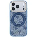 Калъф за iPhone 17 Pro Max - Ring Stand 360 4G Leather Classic Logo MagSafe (GUHMP18X6PS4RSCLB) - Guess - Син