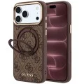 Калъф за iPhone 17 Pro Max - Ring Stand 360 4G Leather Classic Logo MagSafe (GUHMP18X6PS4RSCLW) - Guess - Кафяв