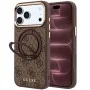 Калъф за телефон за iPhone 18 Pro Max / iPhone 17 Pro Max Ring Stand 360 4G Leather Classic Logo MagSafe (GUHMP18X6PS4RSCLW) - Guess - Кафяв