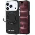 Калъф за iPhone 17 Pro Max - Ring Stand 360 Saffiano MagSafe (KLHMP18X6PSARSKMK) - Karl Lagerfeld - Черен