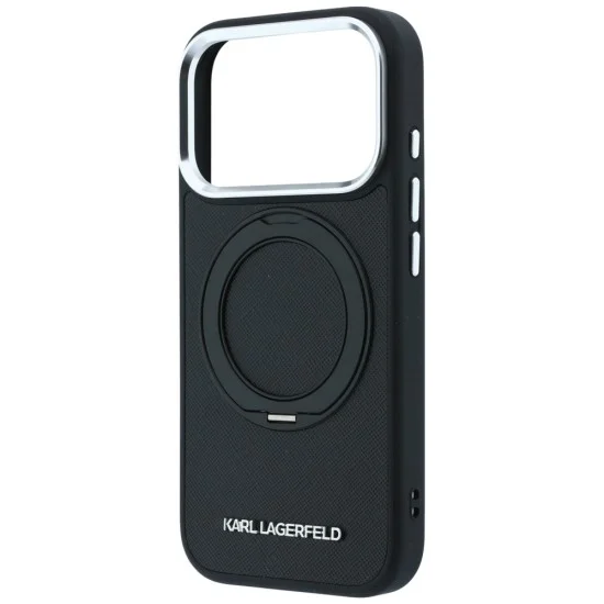 Калъф за iPhone 17 Pro Max - Ring Stand 360 Saffiano MagSafe (KLHMP18X6PSARSKMK) - Karl Lagerfeld - Черен