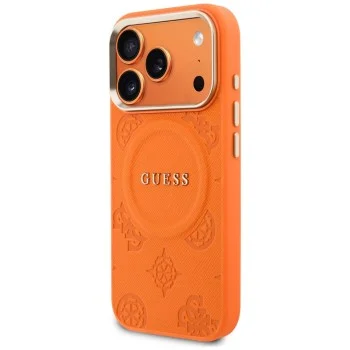 Калъф за iPhone 17 Pro Max - Saffiano Peony & Ring MagSafe (GUHMP18XPSAMSECO) - Guess - Оранжев