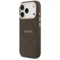 Калъф за iPhone 17 Pro Max - Saffiano Peony & Ring MagSafe (GUHMP18XPSAMSECW) - Guess - Кафяв