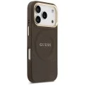 Калъф за iPhone 17 Pro Max - Saffiano Peony & Ring MagSafe (GUHMP18XPSAMSECW) - Guess - Кафяв