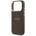 Калъф за iPhone 17 Pro Max - Saffiano Peony & Ring MagSafe (GUHMP18XPSAMSECW) - Guess - Кафяв