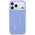 Калъф за iPhone 17 Pro Max - Smooth Leather Big Resin Signature Logo (KLHCP18X6PFCKSRB) - Karl Lagerfeld - Светло син