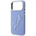 Калъф за iPhone 17 Pro Max - Smooth Leather Big Resin Signature Logo (KLHCP18X6PFCKSRB) - Karl Lagerfeld - Светло син