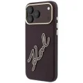 Калъф за iPhone 17 Pro Max - Smooth Leather Big Resin Signature Logo (KLHCP18X6PFCKSRR) - Karl Lagerfeld - Бордо