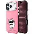 Калъф за iPhone 17 Pro Max - Smooth Leather Choupette Sketch MagSafe (KLHMP18X6PWCIKDP) - Karl Lagerfeld - Розов