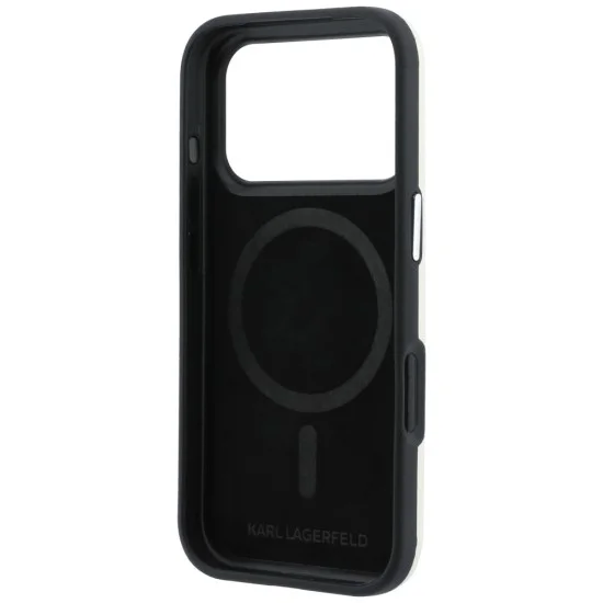 Калъф за iPhone 17 Pro Max - Smooth Leather Ikonik Sketch MagSafe (KLHMP18X6PWKIKDE) - Karl Lagerfeld - Бежов