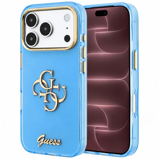 Калъф за iPhone 17 Pro Max - IML 4G Script Metal (GUHCP18X5HC4MLSL) - Guess - Светло син