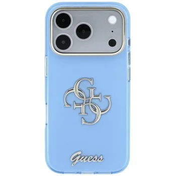 Калъф за телефон за iPhone 18 Pro Max / iPhone 17 Pro Max IML 4G Script Metal (GUHCP18X5HC4MLSL) - Guess - Светлосин